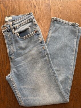 Re/Done High Waist Blue Ankle Straight Jeans Size 25